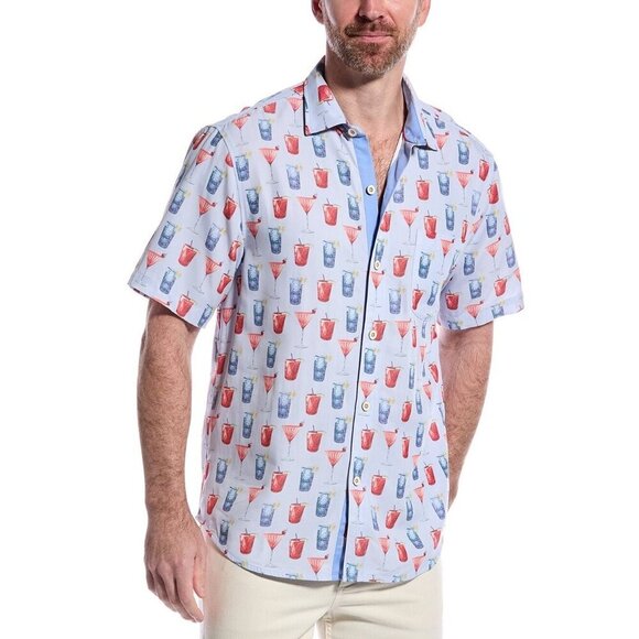 Tommy Bahama Men Coconut Point Cheers Red White Blue Cocktail Shirt 3XLB NWT - Picture 2 of 3